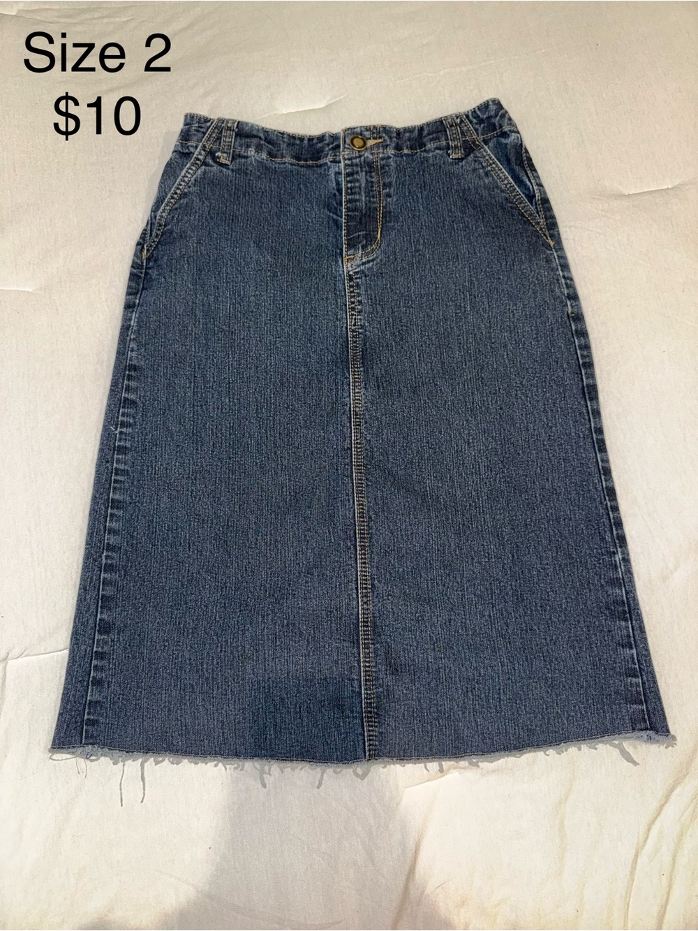 Cato Denim Midi Skirt - Dark Blue